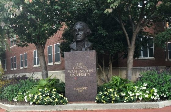 Five months later, and GWU still has not reaffixed beheaded George ...