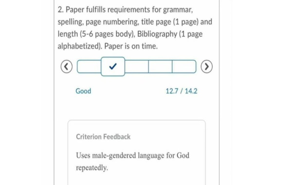 Student’s paper marked down for describing God as male | The College Fix